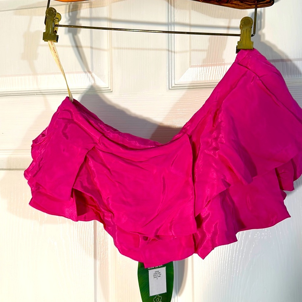NTW FARM RIO RUFFLE TOP DARK PINK